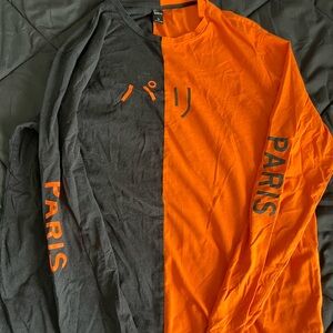 SHEIN Black and Orange Long Sleeve Tee